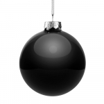 Елочный шар Finery Gloss, 10 см, глянцевый черный, фото 1
