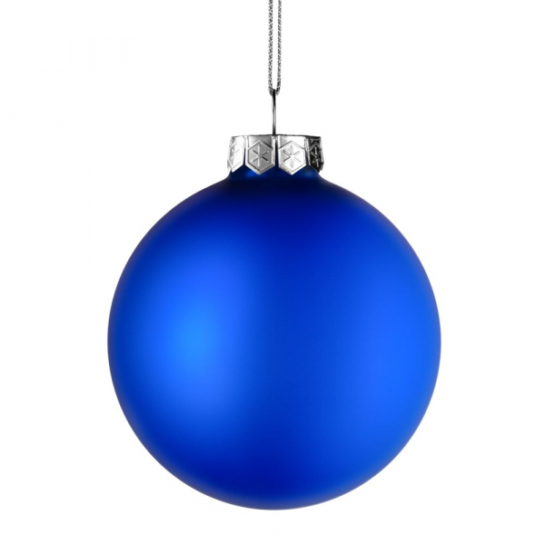 Елочный шар Finery Matt, 10 см, матовый синий - купить оптом