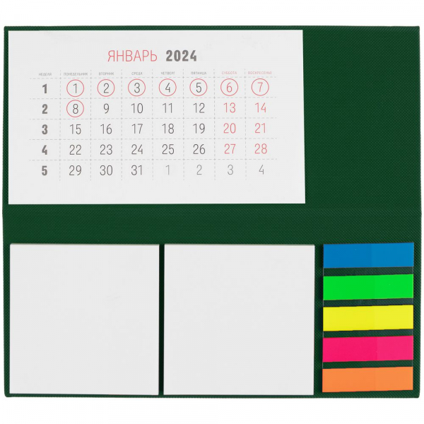 Календарь настольный Grade, зеленый - купить оптом