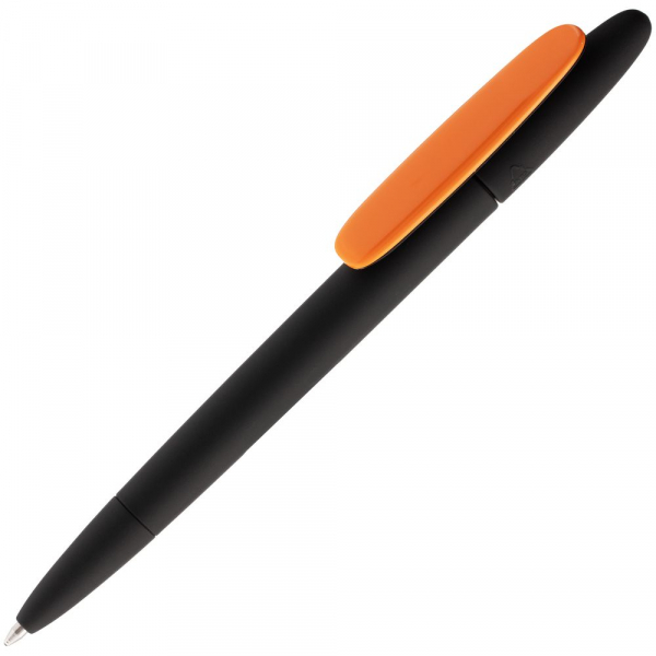 Ручка шариковая Prodir DS5 TRR-P Soft Touch, черная с оранжевым - купить оптом