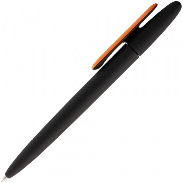 Ручка шариковая Prodir DS5 TRR-P Soft Touch, черная с оранжевым - купить оптом