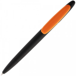 Ручка шариковая Prodir DS5 TRR-P Soft Touch, черная с оранжевым, фото 3