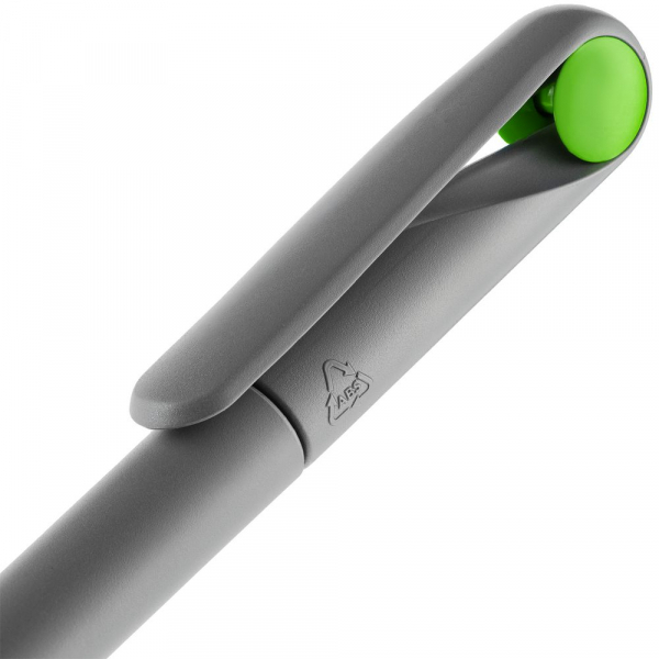 Ручка шариковая Prodir DS1 TMM Dot, серая с ярко-зеленым - купить оптом