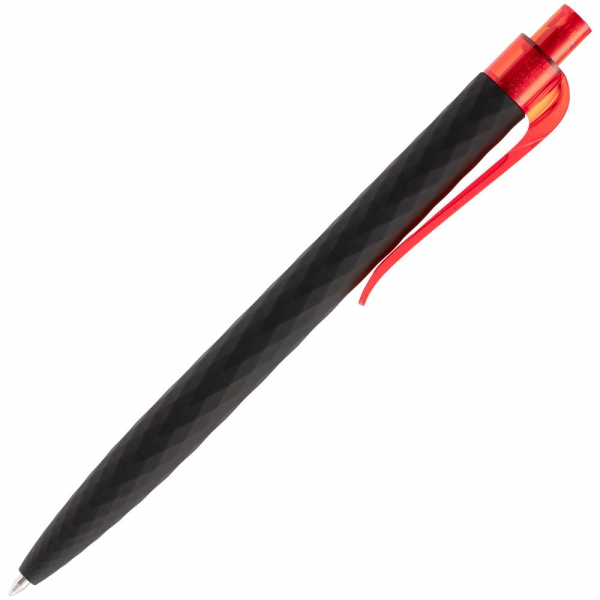 Ручка шариковая Prodir QS01 PRT-P Soft Touch, черная с красным - купить оптом