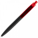 Ручка шариковая Prodir QS01 PRT-P Soft Touch, черная с красным, фото 3