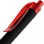 Ручка шариковая Prodir QS01 PRT-P Soft Touch, черная с красным, фото 4