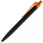Ручка шариковая Prodir QS01 PRT-P Soft Touch, черная с оранжевым, фото 2