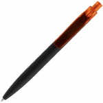 Ручка шариковая Prodir QS01 PRT-P Soft Touch, черная с оранжевым, фото 3