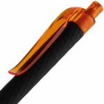 Ручка шариковая Prodir QS01 PRT-P Soft Touch, черная с оранжевым, фото 4