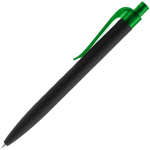 Ручка шариковая Prodir QS01 PRT-P Soft Touch, черная с зеленым, фото 1