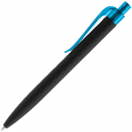 Ручка шариковая Prodir QS01 PRT-P Soft Touch, черная с голубым, фото 1
