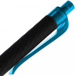 Ручка шариковая Prodir QS01 PRT-P Soft Touch, черная с голубым, фото 5