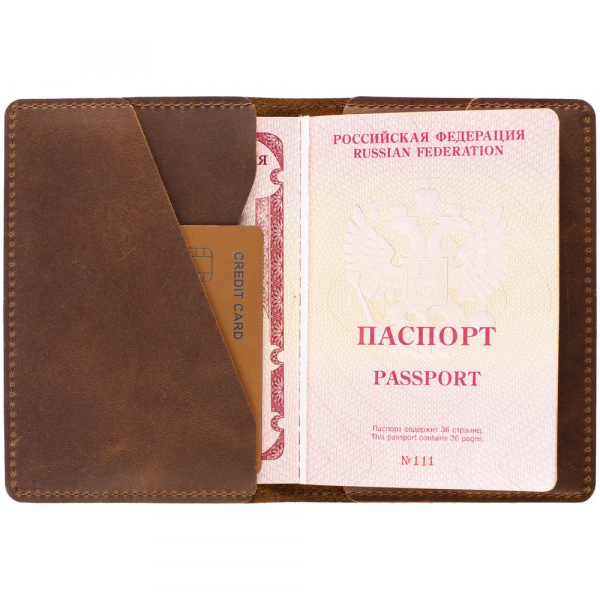 Обложка для паспорта inStream, коричневая - купить оптом