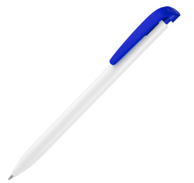 Ручка пластиковая soft-touch шариковая Taper, синий/черный - купить оптом