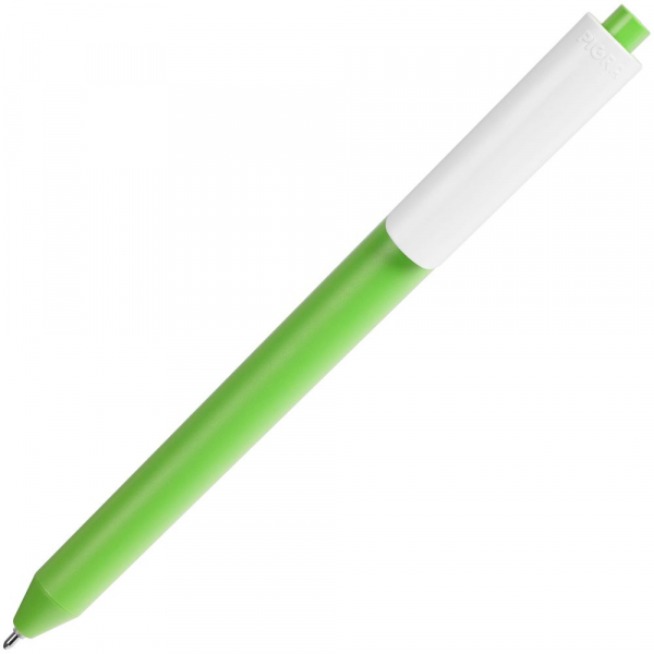Ручка шариковая Pigra P03 Mat, светло-зеленая с белым - купить оптом