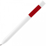 Ручка шариковая Swiper SQ, белая с красным, фото 1