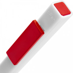 Ручка шариковая Swiper SQ, белая с красным, фото 3