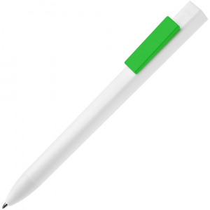 Ручка шариковая Swiper SQ, белая с зеленым - купить оптом