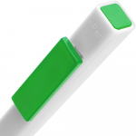 Ручка шариковая Swiper SQ, белая с зеленым, фото 3