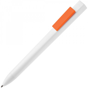 Ручка шариковая Swiper SQ, белая с оранжевым - купить оптом