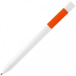 Ручка шариковая Swiper SQ, белая с оранжевым, фото 1