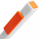 Ручка шариковая Swiper SQ, белая с оранжевым, фото 3