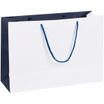 Пакет бумажный Bicolor, белый с синим, фото 1