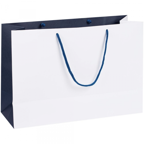 Пакет бумажный Bicolor, белый с синим - купить оптом
