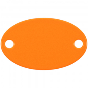 Шильдик металлический Alfa Oval, оранжевый неон - купить оптом