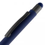 Ручка шариковая Digit Soft Touch со стилусом, синяя, фото 4