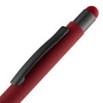 Ручка шариковая Digit Soft Touch со стилусом, красная, фото 4