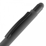 Ручка шариковая Digit Soft Touch со стилусом, серая, фото 4