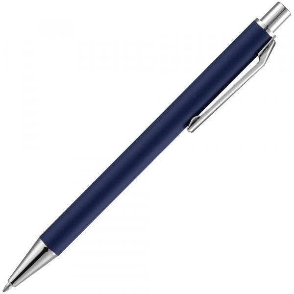Ручка шариковая Lobby Soft Touch Chrome, синяя - купить оптом