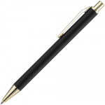 Ручка шариковая Lobby Soft Touch Gold, черная, фото 1