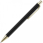 Ручка шариковая Lobby Soft Touch Gold, черная, фото 2
