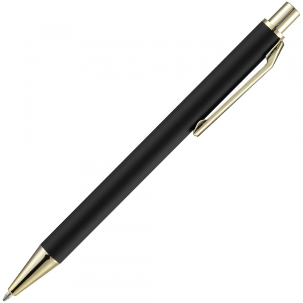 Ручка шариковая Lobby Soft Touch Gold, черная - купить оптом