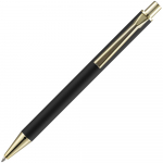Ручка шариковая Lobby Soft Touch Gold, черная, фото 3