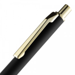 Ручка шариковая Lobby Soft Touch Gold, черная, фото 4