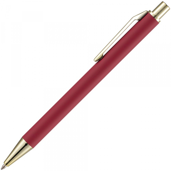 Ручка шариковая Lobby Soft Touch Gold, красная - купить оптом