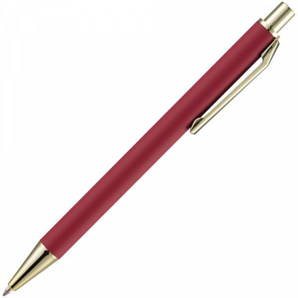 Ручка шариковая Lobby Soft Touch Gold, красная - купить оптом