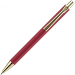 Ручка шариковая Lobby Soft Touch Gold, красная, фото 3