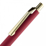 Ручка шариковая Lobby Soft Touch Gold, красная, фото 4