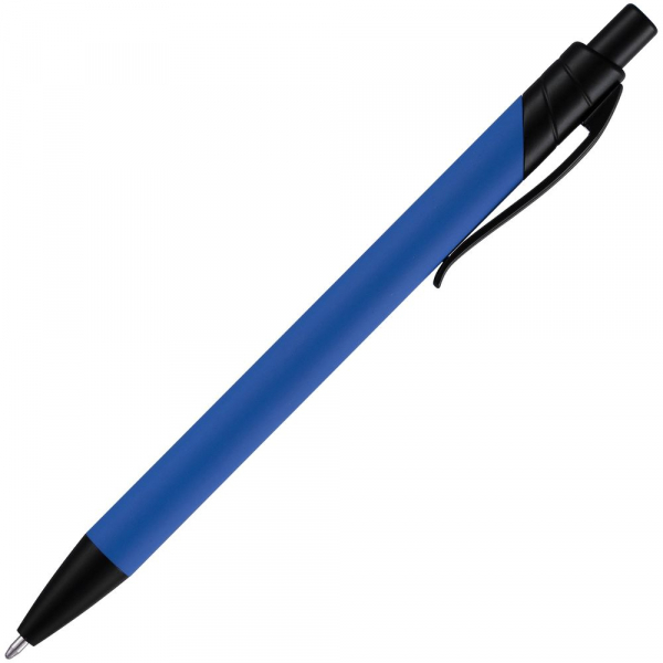 Ручка шариковая Undertone Black Soft Touch, ярко-синяя - купить оптом