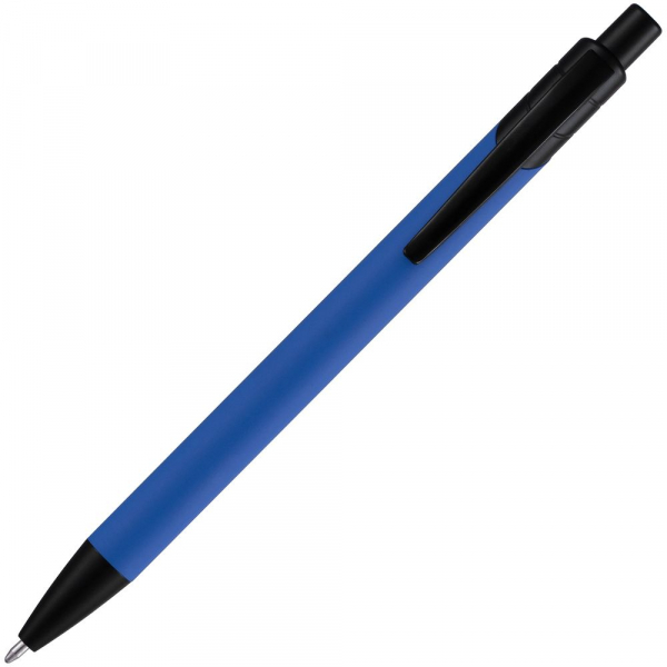 Ручка шариковая Undertone Black Soft Touch, ярко-синяя - купить оптом