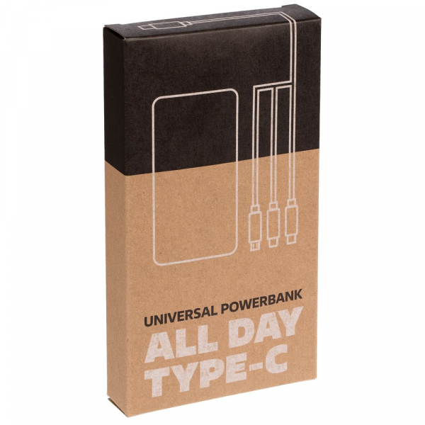 Aккумулятор Uniscend All Day Type-C 10000 мAч, черный - купить оптом