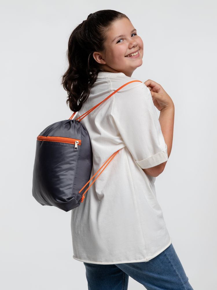 Детский рюкзак Novice, серый с оранжевым - купить оптом