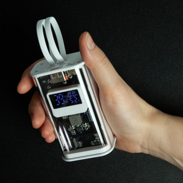 Аккумулятор c быстрой зарядкой Trellis Geek 10000 мАч, белый - купить оптом