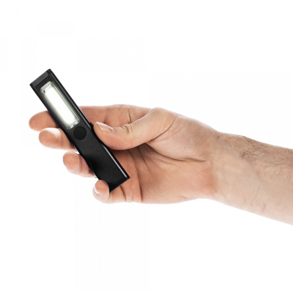 Фонарик-факел аккумуляторный Wallis с магнитом, черный - купить оптом