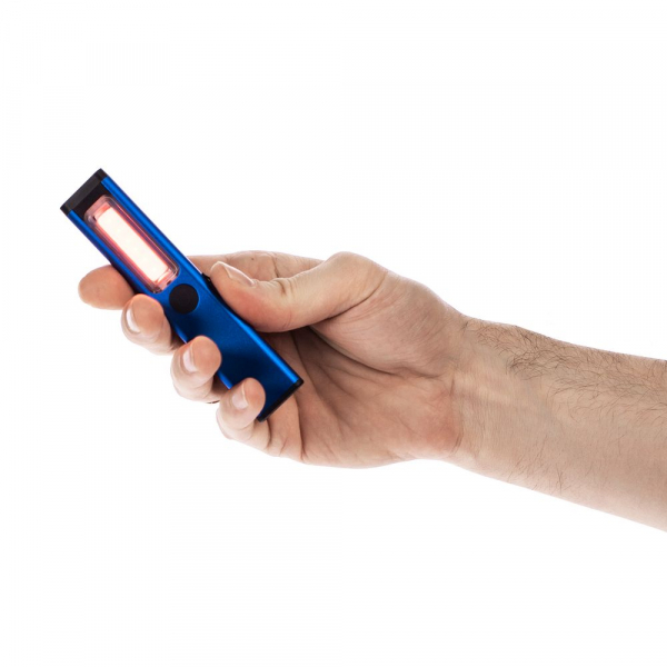 Фонарик-факел аккумуляторный Wallis с магнитом, синий - купить оптом