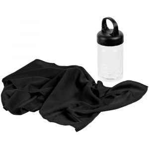 Охлаждающее полотенце Frio Mio в бутылке, черное - купить оптом